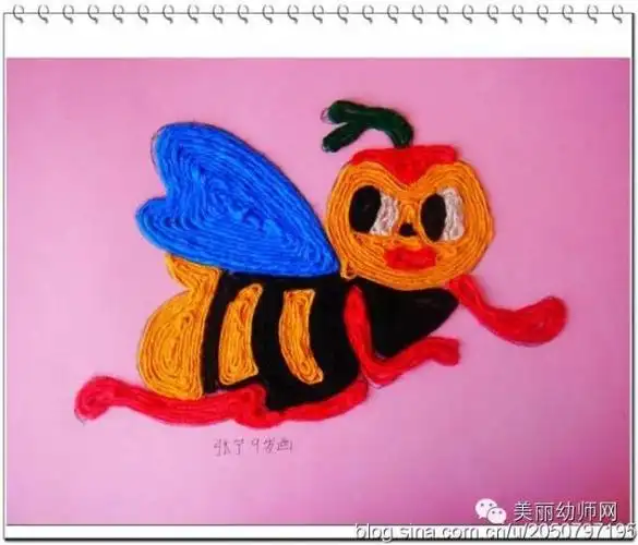 多图幼儿创意手工作品赏析之毛线的艺术人生