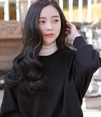 女生中长发黑色发型图片 纯真唯美中长发就这样扎