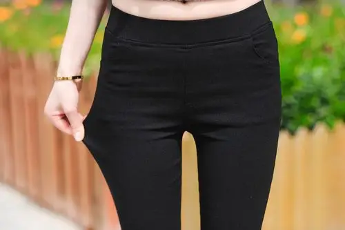 春秋薄款外穿打底裤女士长裤小脚铅笔紧身显瘦裤子春季黑色女裤薄