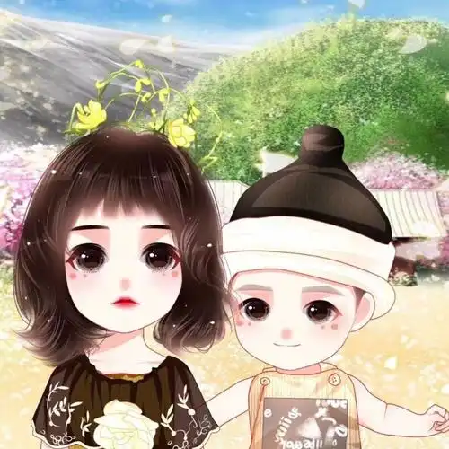 一张张全家福卡通头像 戴眼镜的爸爸妈妈 调皮萌娃姐弟俩