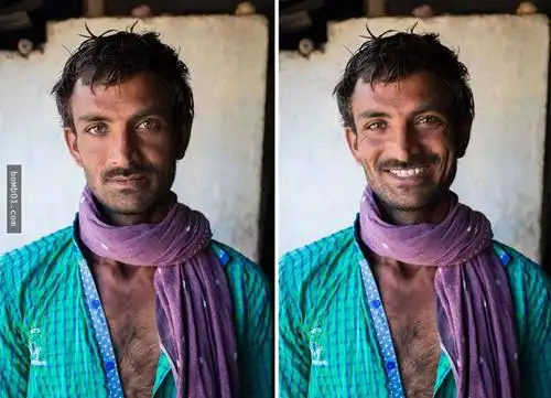 张表情对比图证明「一个笑容的力量」就能改变大家面对陌生人时的感觉