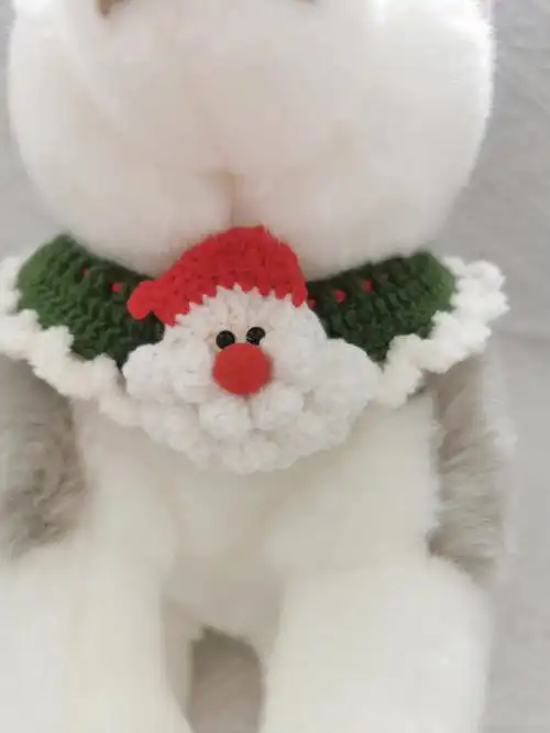 钩针编织猫猫圣诞项圈附图解