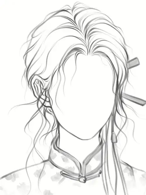 古风发型其实比现代发型要好画一些,因为分组比较明确~一起画起来叭