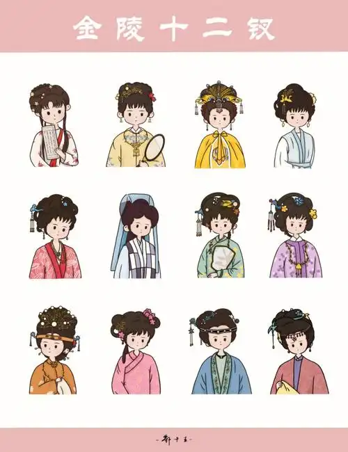 插画练习 | 红楼梦金陵十二钗-第③弹🌸