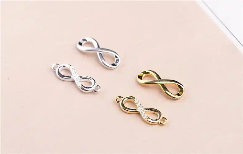 久雅水晶 s925银八字扣 镀金手链链接扣 微镶八字扣 厂家直销