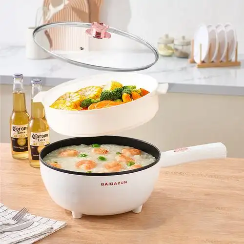 家用电炒锅一体式电火锅多功能电煮锅炒煎蒸煮不粘锅大容量电热锅