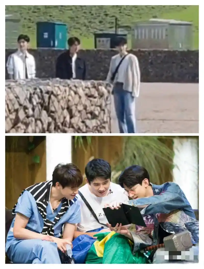 白敬亭魏大勋刘昊然同框录制综艺 现在就出发 路透,魏大勋真的穿了一