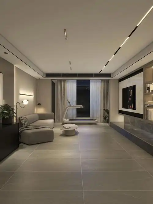 现代轻奢灰咖色系客厅设计分享