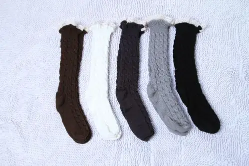 2015新款麻花花边时尚腈纶加厚袜子