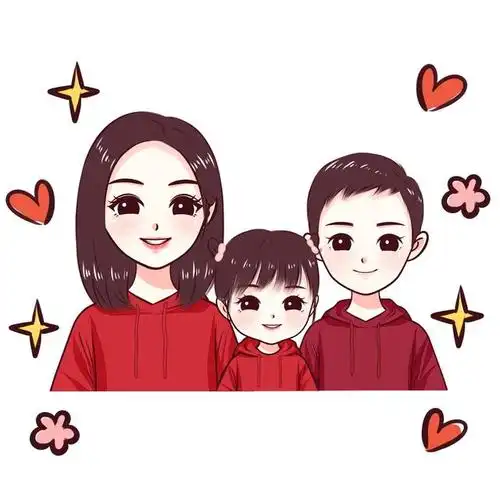 红红火火的一家三口头像