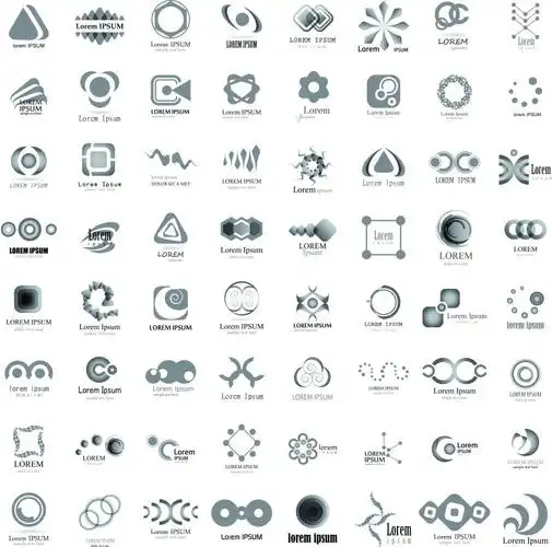 抽象矢量现代几何圆形图标设计