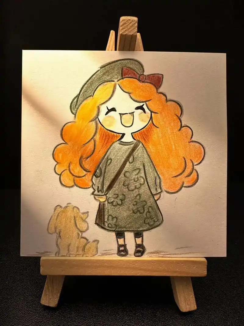 彩铅笔手绘——古灵精怪的小女孩.#简笔画 #儿童画 #卡通  - 抖音