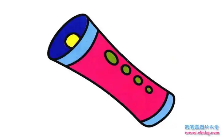 画法_怎么画彩色手电筒的简笔画 - 简笔画大全 - 儿童简笔画图片大全