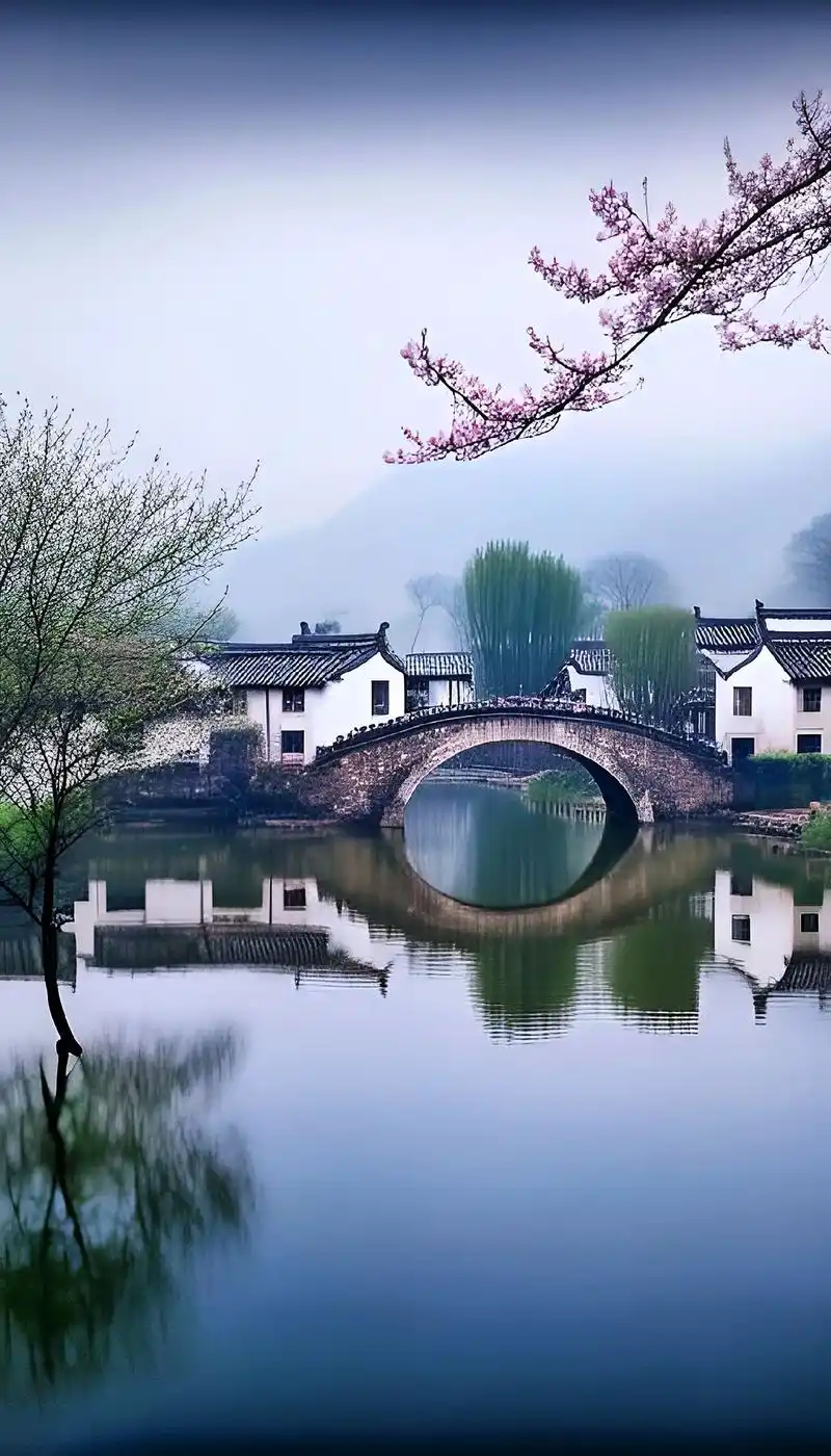 烟雨入江南山水如墨染#图文伙伴计划 #江南水乡美如画 #梦 - 抖音