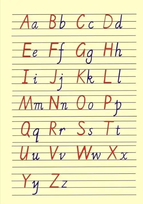 英文字母书写向右倾斜5