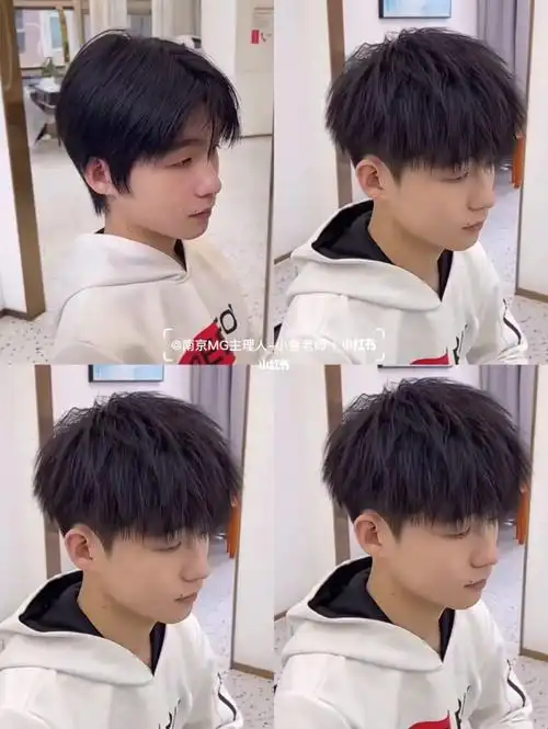 男生碎盖烫烫型不烫卷的发型阳光帅气