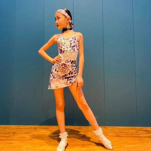 conny网红拉丁舞服装分体蕾丝女儿童比赛表演演出裙舞蹈训练功服