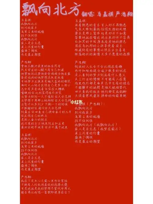 飘向北方歌词
