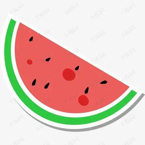 一块西瓜简笔画图案