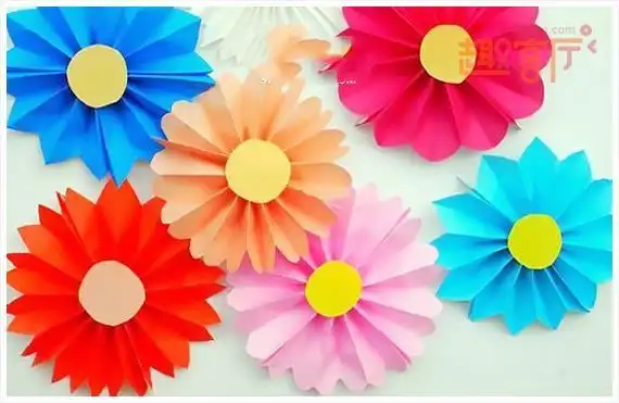 硬卡纸手工制作花彩色手工卡纸立体花