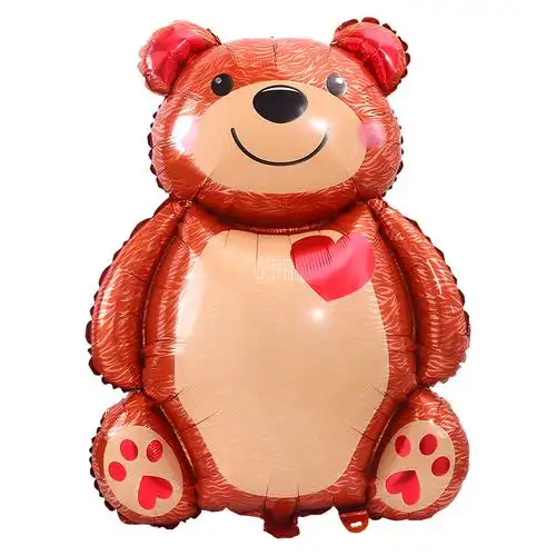 网红ins风 卡通爱心小熊超大铝膜气球生日情人节拍照道具场景布置