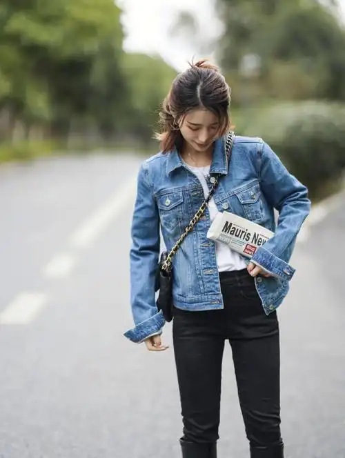 153小个子万能牛仔衣的秋冬穿搭法