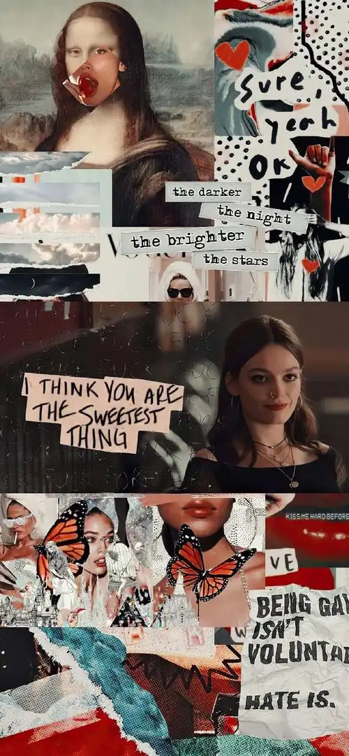 壁纸小众复古式拼接壁纸