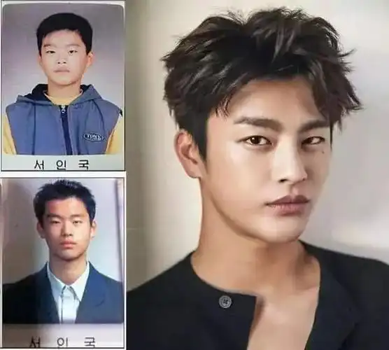 徐仁国从以前的照片就可以看出金秀贤从小时候就是黑肉底,学生时期还