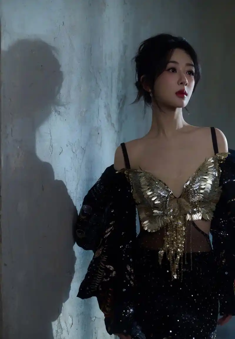 杨紫鎏金蝴蝶公主造型亮相星光大赏, 身穿rahul mishra 23春夏高定,又