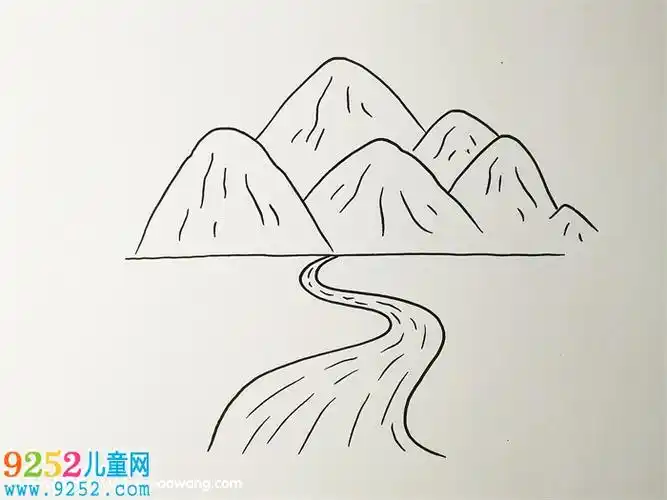 高山流水怎样画简单山水简笔画