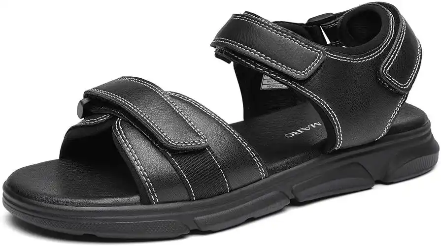 bruno marc 男士户外休闲凉鞋夏季系带平底凉鞋