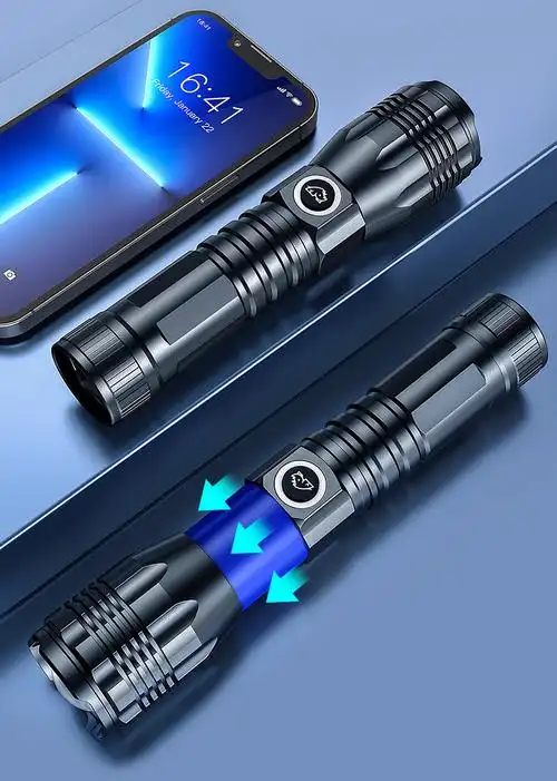 德国·精工强光手电筒可充电式超亮小型氙气户外家用迷你便携led耐用