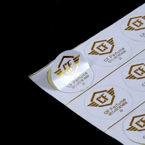 pvc不干胶标签贴纸定制广告商标logo瓶贴烫金不干胶印刷贴纸定制