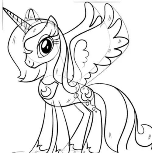 可爱的柔柔公主小马宝莉简笔画教程