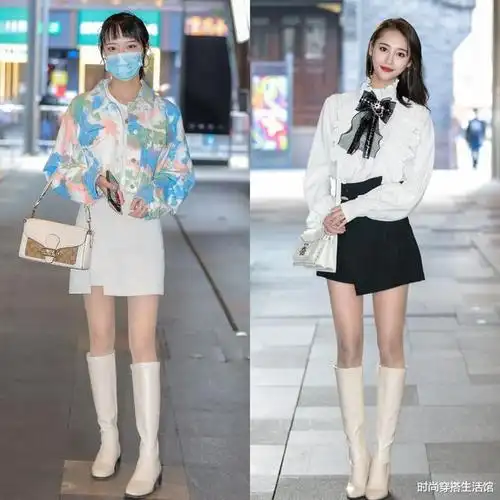 短裙长靴才是今秋最强cp时髦又显瘦太适合普通人穿了