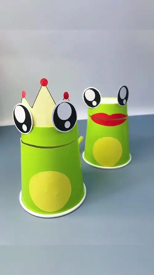 创意手工#一次性纸杯做会说话的青蛙-度小视