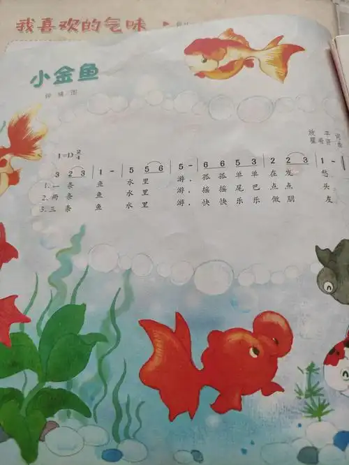 本周的主要学习内容歌曲《小金鱼》