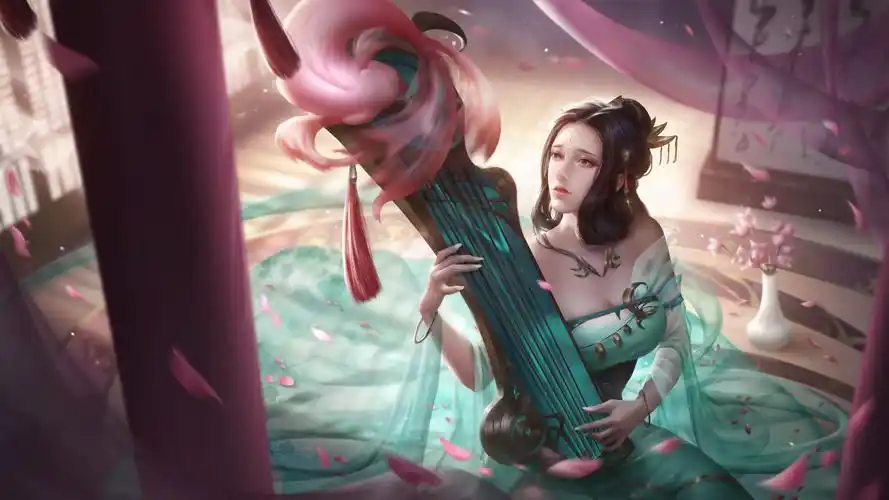 琴女|插画|游戏原画|阳宇龙 - 原创作品 - 站酷 (zcool)