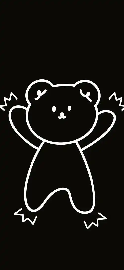 黑色线条可爱简笔画