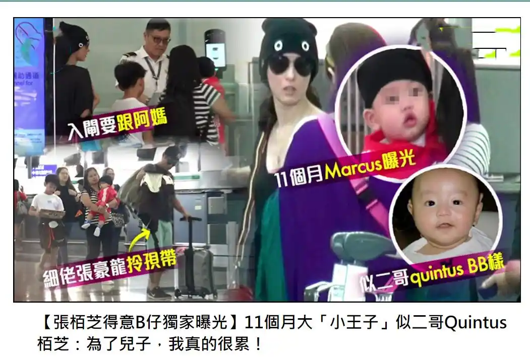 张柏芝三胎儿子长相曝光亚洲面孔肥嘟嘟明显不像谢霆锋
