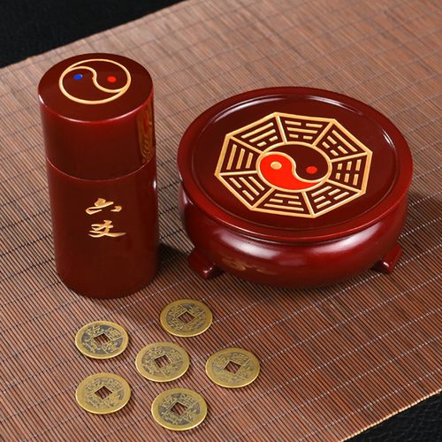 纯铜摇卦筒六爻筒签筒卦桶工具摆件装饰摆件