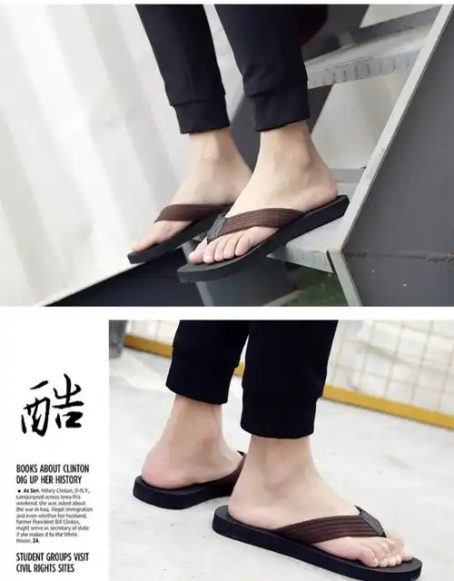 拖鞋男夏季防滑沙滩鞋外穿个性凉鞋室外凉拖潮韩版软底夹脚人字拖