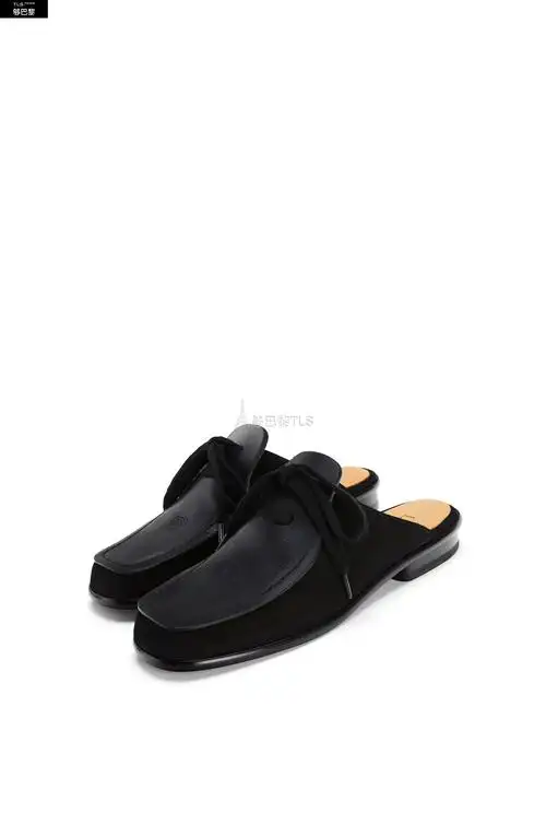 【包邮包税】 loewe罗意威 21年春夏 女士 低跟鞋 麂皮拼小牛皮系带