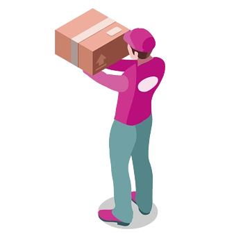 矢量卡通快递员包裹