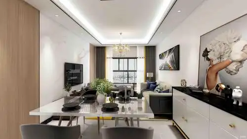 【深度空间】惠州摩卡小镇88㎡现代风格三室装修效果图