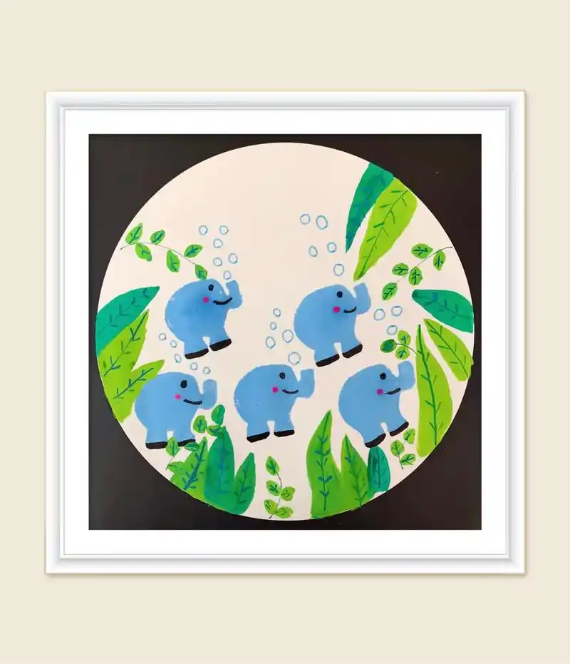 动物小象创意画