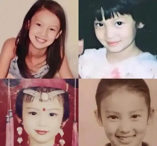 金晨小时候脸型就很流畅啊,果然美的人都是从小美到大!