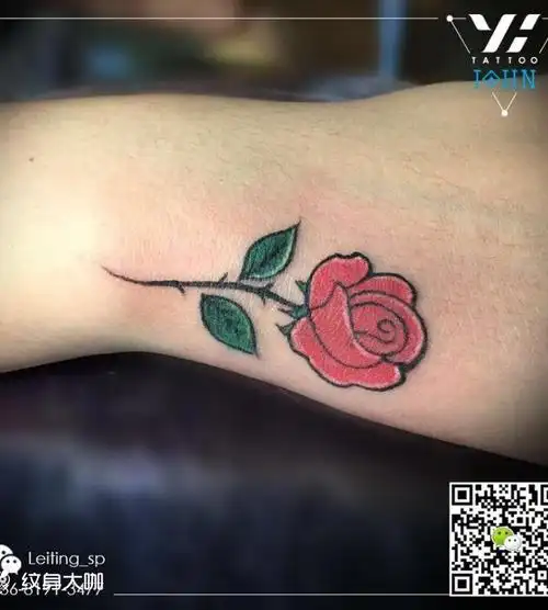 手腕玫瑰_纹身图案手稿图片_俞骏的纹身作品集