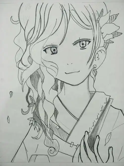 动漫提高班寒假作品人物线描