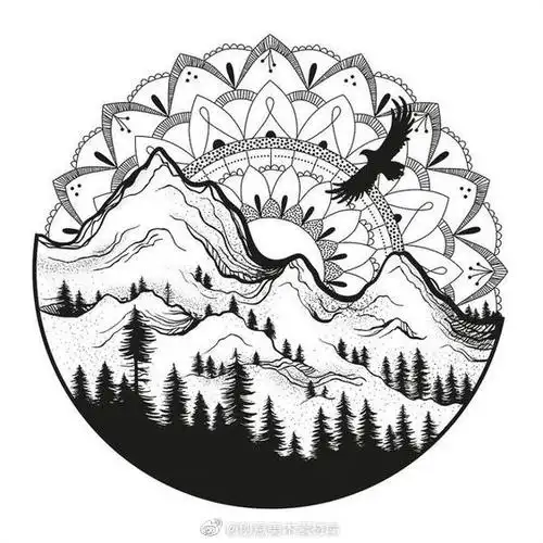 手帐素材##创意美术儿童画##儿童画线描课资料##黑白装饰画##装饰